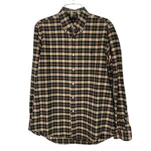 Polo Ralph Lauren Size Medium Gray Blue Flannel Look Button Down Flannel…